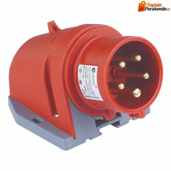 TPLAST CEE-5x32A/IP44-Y. Kapaklı Duvar Fişi (83x90)